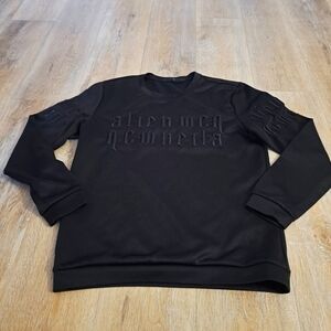 MCQ Embroidered Logo Black Crewneck Sweatshirt Boy's Youth Size XL